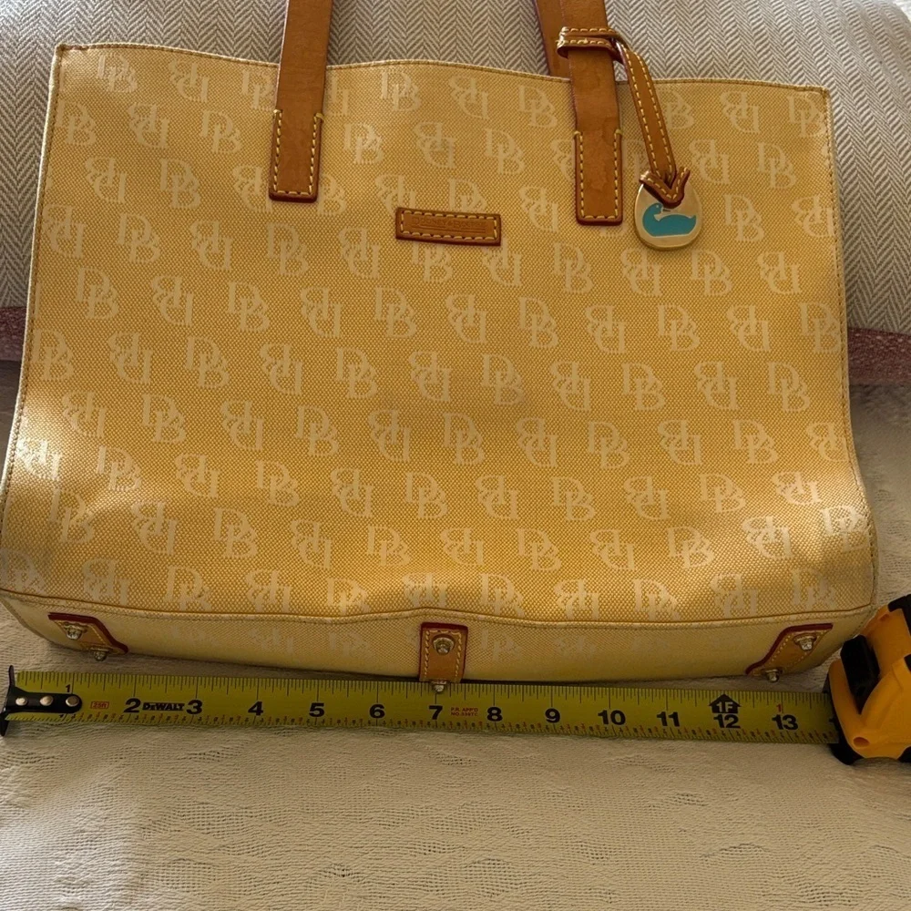Vintage Dooney & Bourke Brown Monogram Canvas Tote